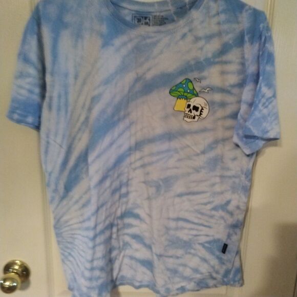 Dikotomy DK T-shirt Men's L Large LG Tie-Dye Blue Short Sleeve Skull Myshroom - Picture 6 of 8